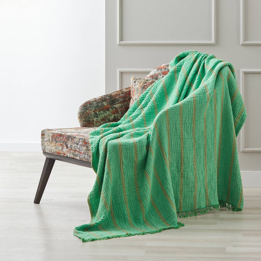 Crinkle Gauze Muslin 100% Cotton Throw Blanket 51x67