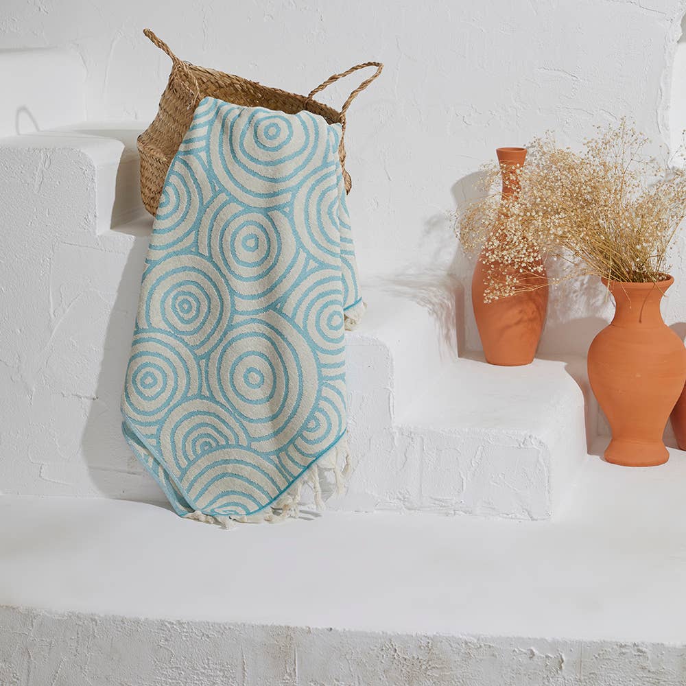 Circles Terry Towels 36x66 in Turkish Cotton Bath Beach Pool