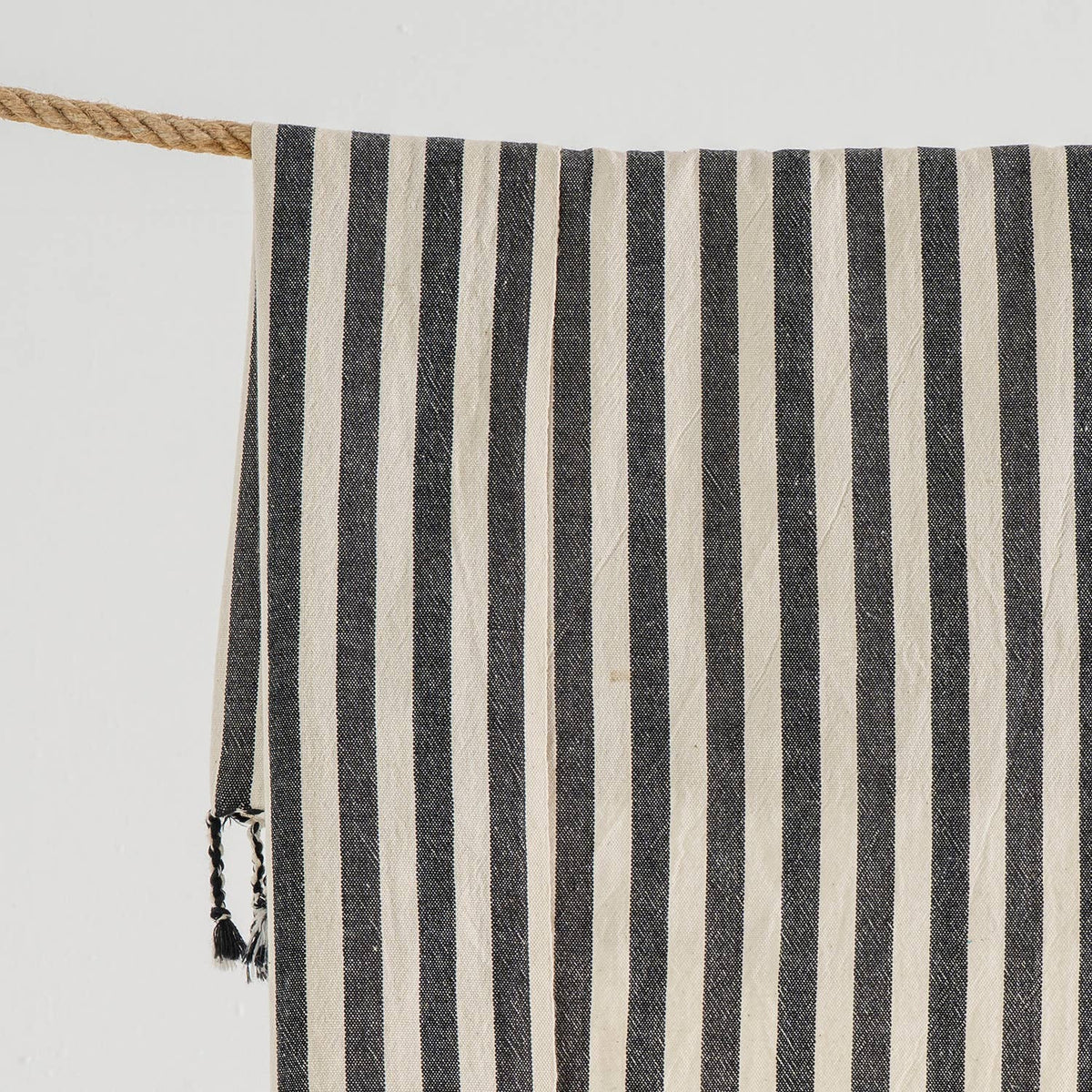 Zebra stripe Turkish towel in black and white, bath and hand sizes | Kikoya