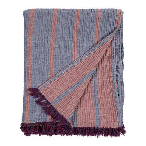 Crinkle Gauze Muslin 100% Cotton Throw Blanket 51x67