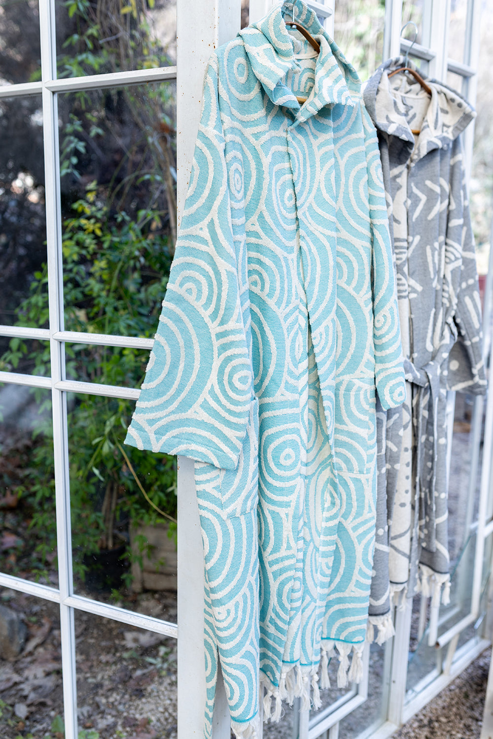 Circles Raised Terry Turkish Cotton Bathrobe