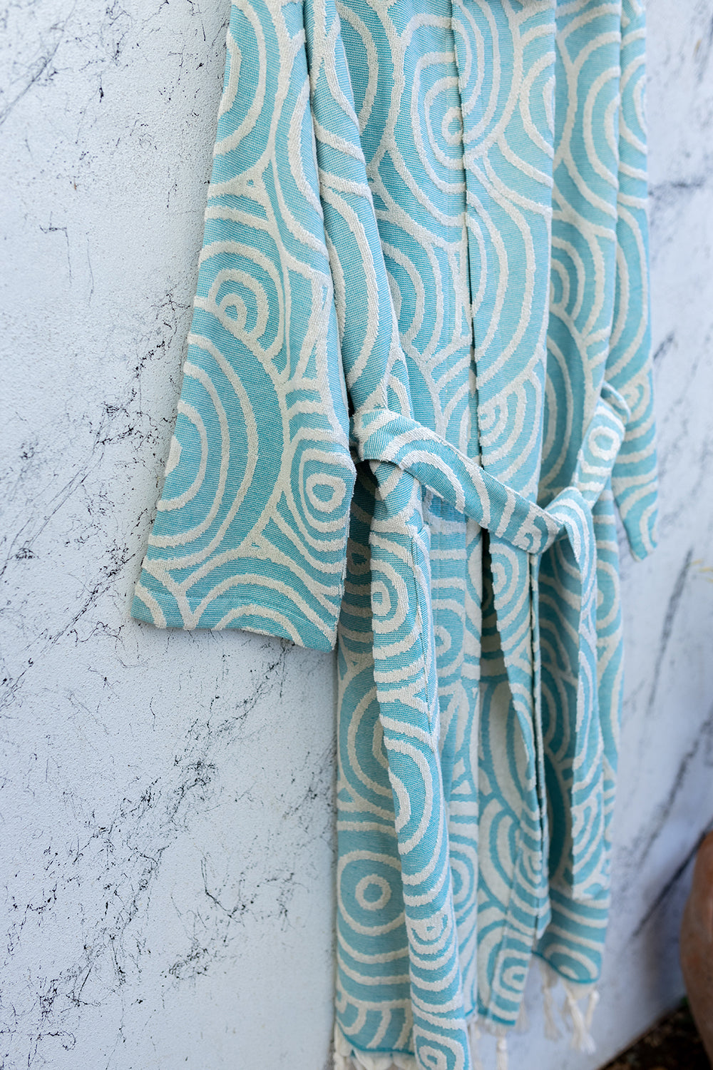 Circles Raised Terry Turkish Cotton Bathrobe