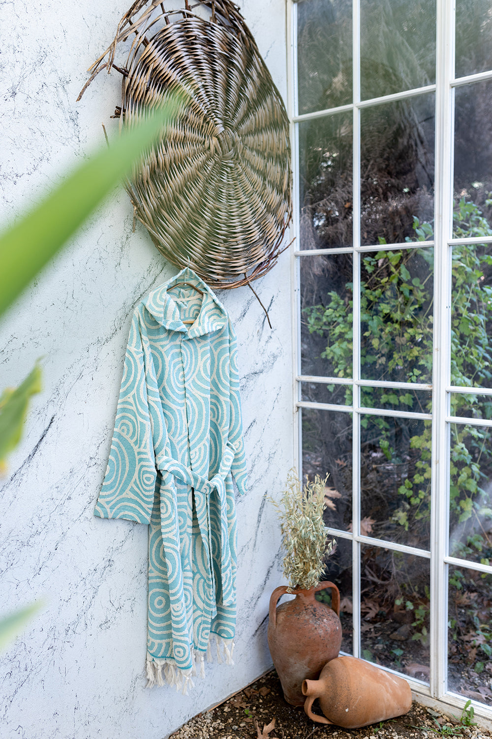 Circles Raised Terry Turkish Cotton Bathrobe