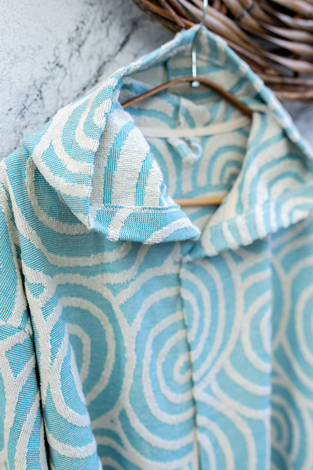 Circles Raised Terry Turkish Cotton Bathrobe