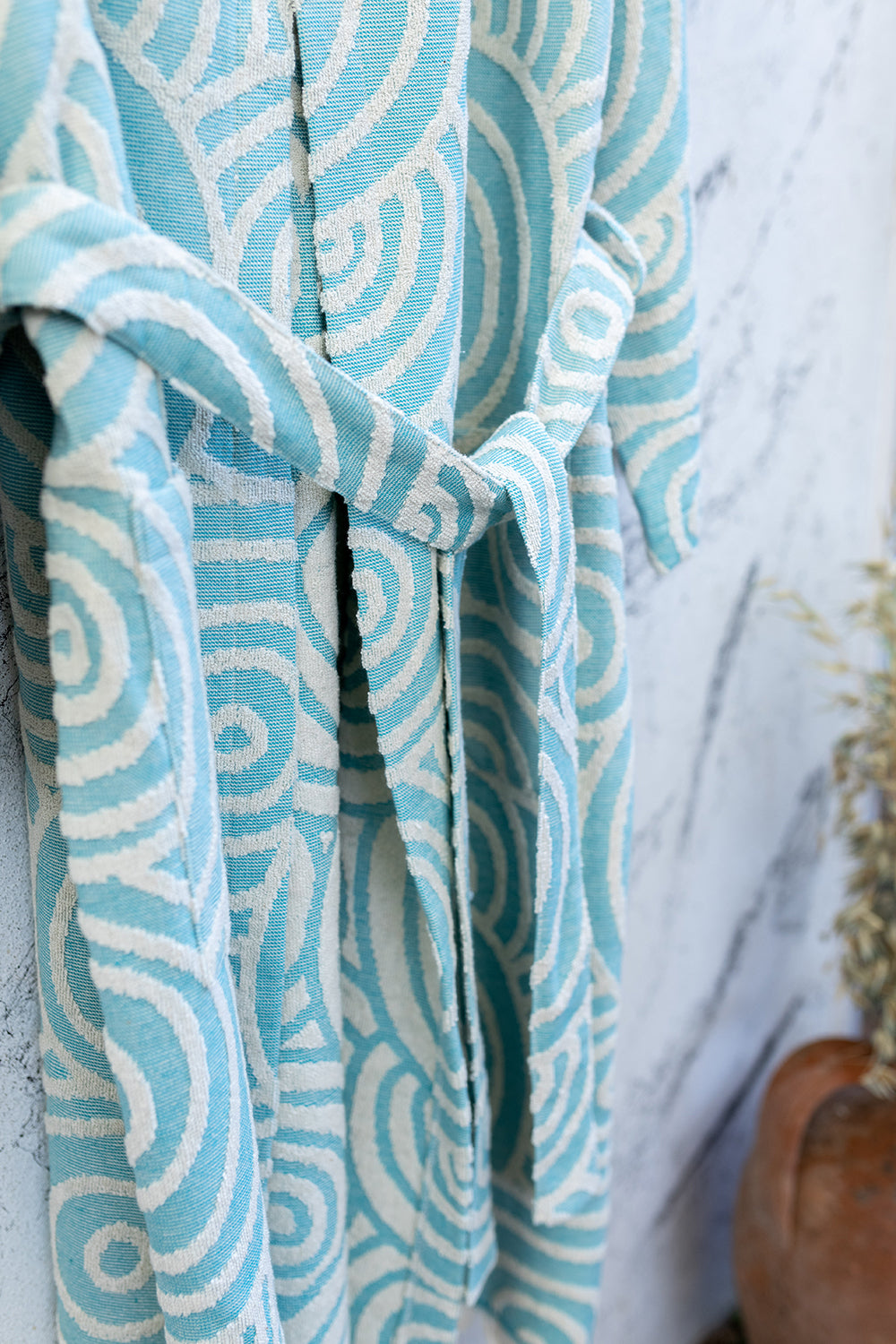 Circles Raised Terry Turkish Cotton Bathrobe