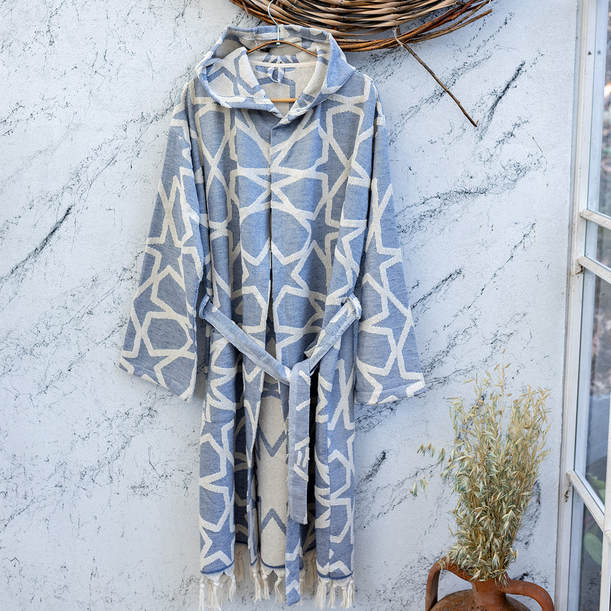 Star Raised Terry Turkish Cotton Bathrobe