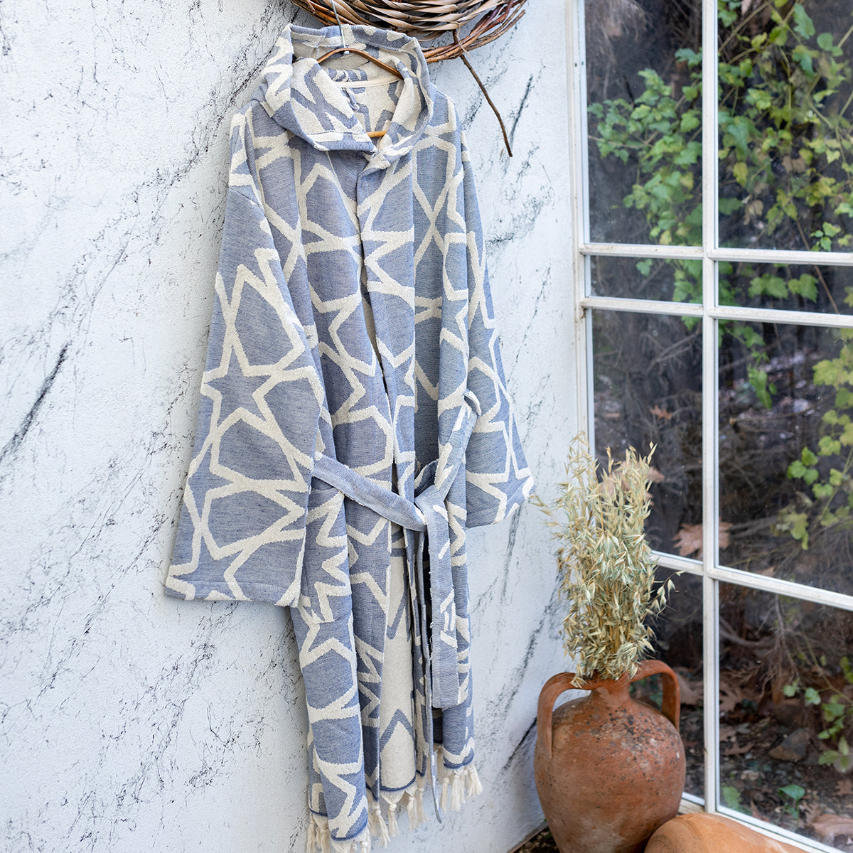 Star Raised Terry Turkish Cotton Bathrobe