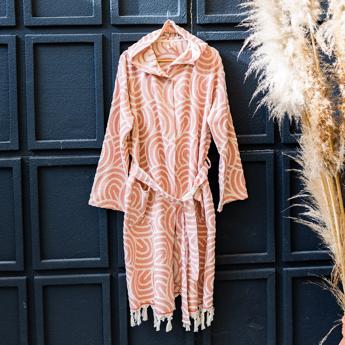 Circles Raised Terry Turkish Cotton Bathrobe