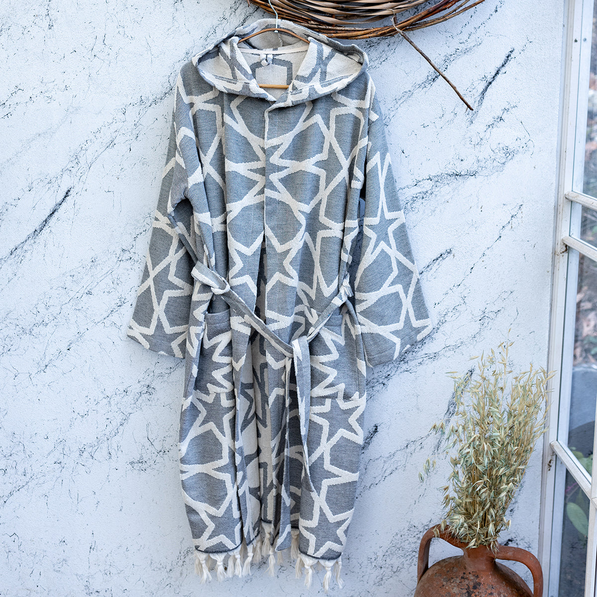 Star Raised Terry Turkish Cotton Bathrobe