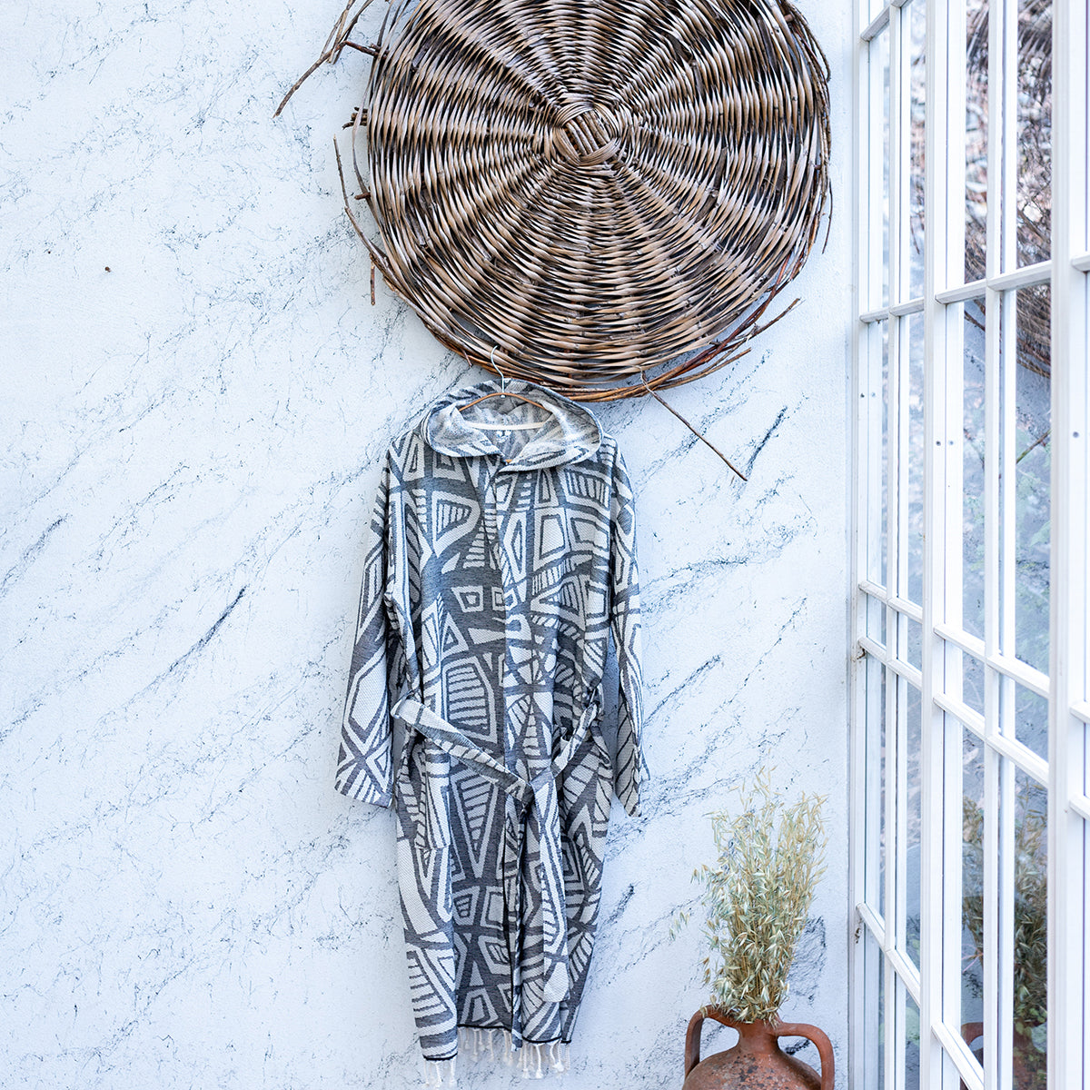 Geometric Turkish Cotton Bathrobe
