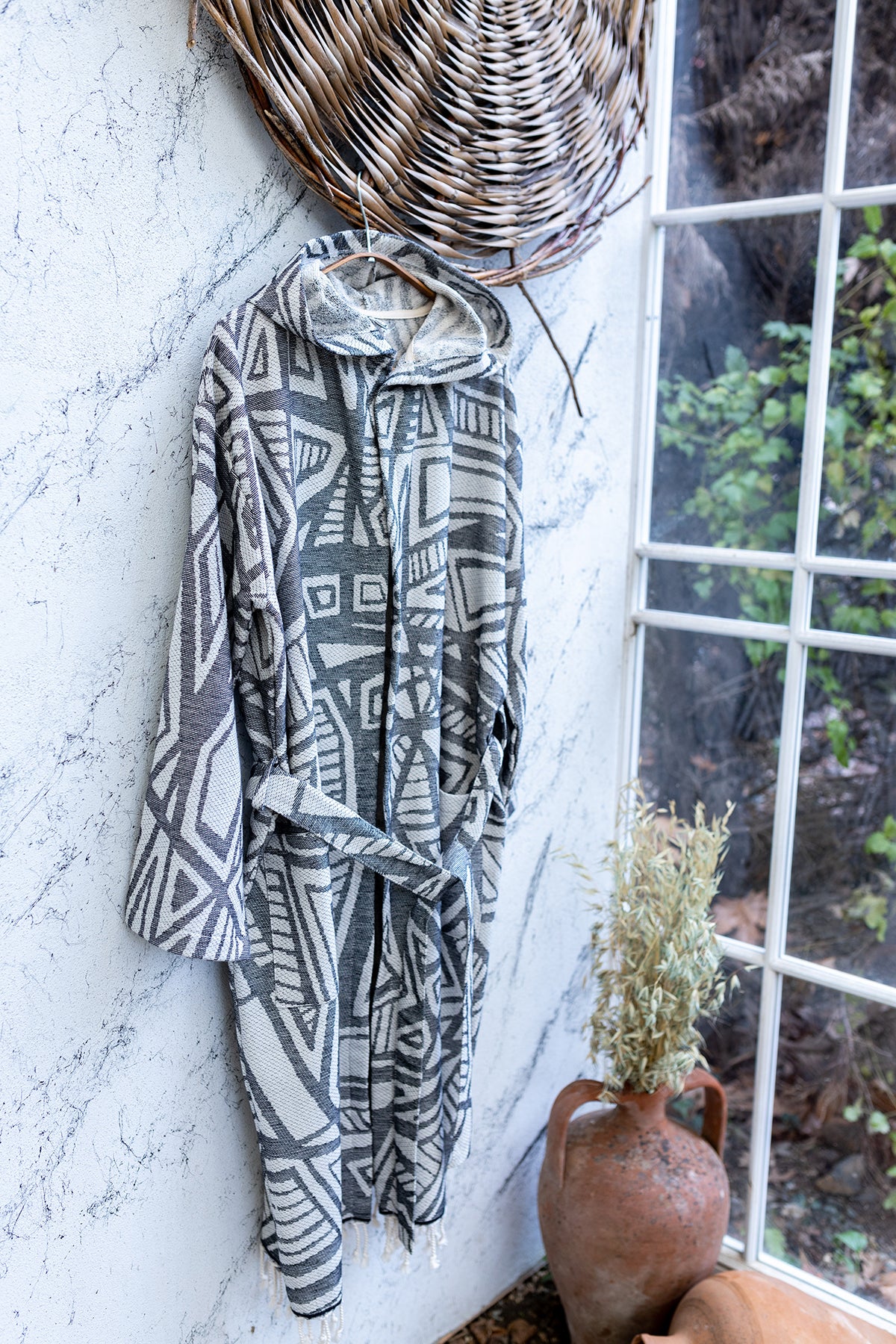 Geometric Turkish Cotton Bathrobe