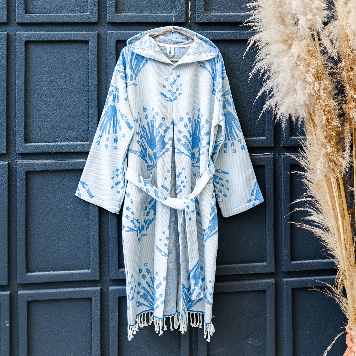 Blue Pearl Turkish Cotton Bathrobe