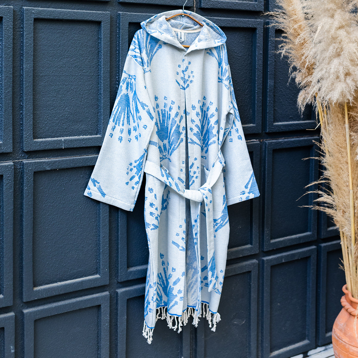 Blue Pearl Turkish Cotton Bathrobe