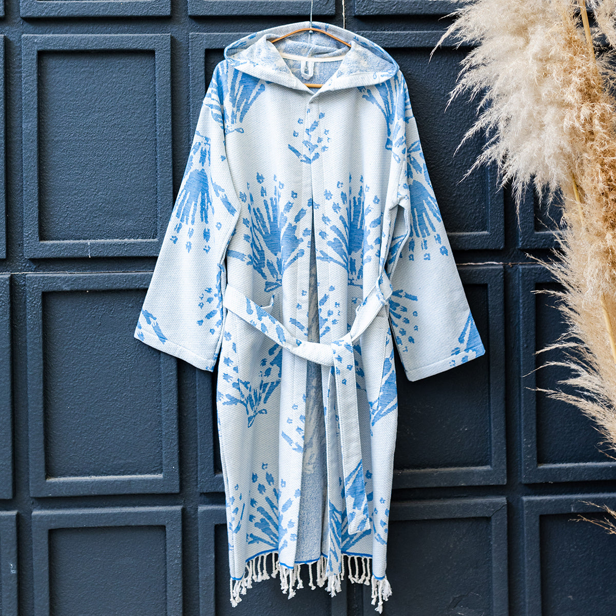 Blue Pearl Turkish Cotton Bathrobe