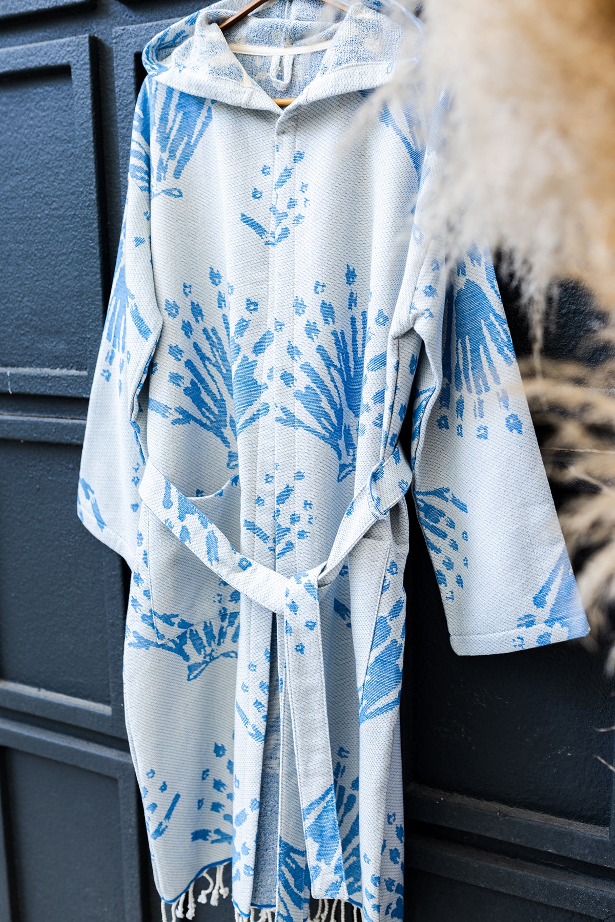 Blue Pearl Turkish Cotton Bathrobe