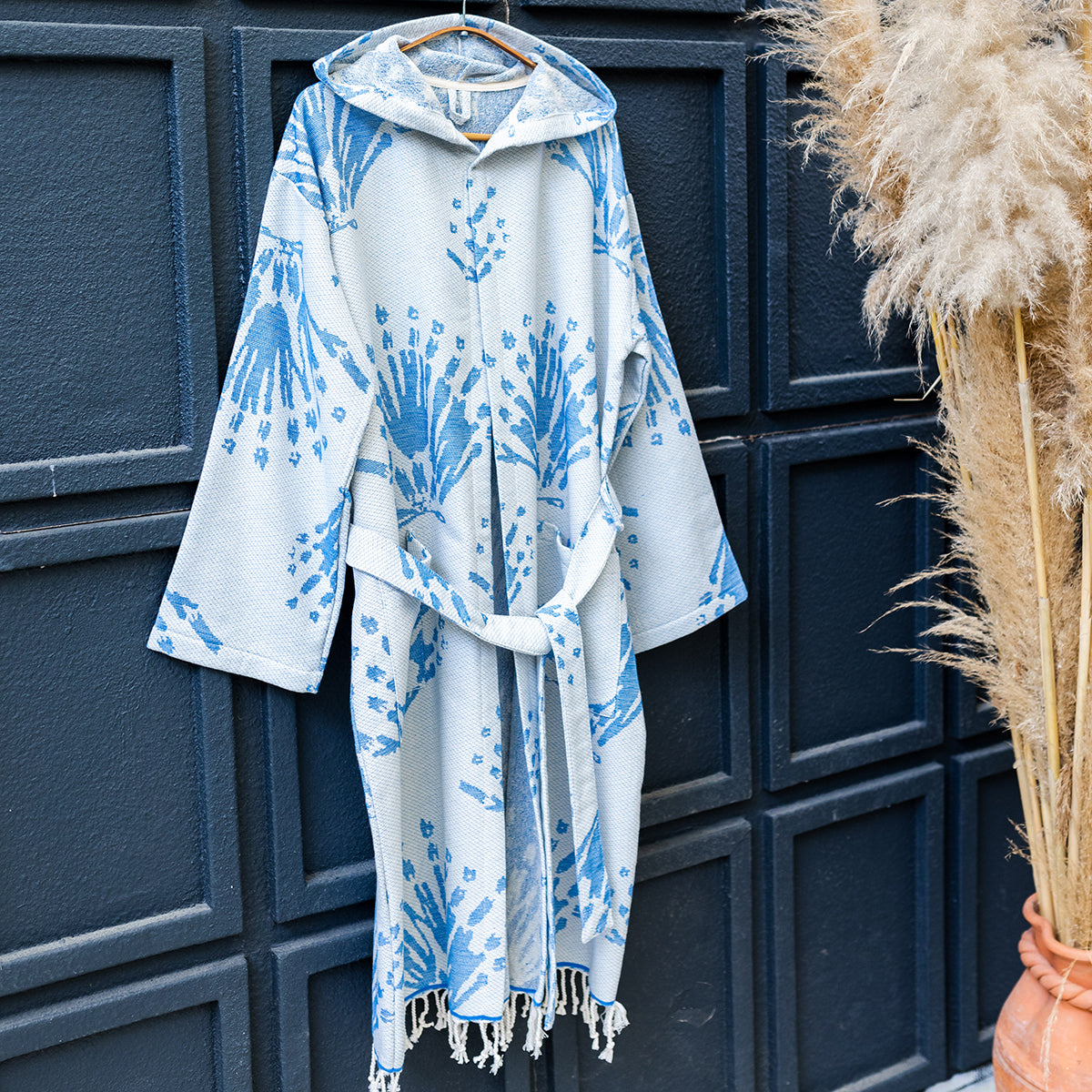 Blue Pearl Turkish Cotton Bathrobe