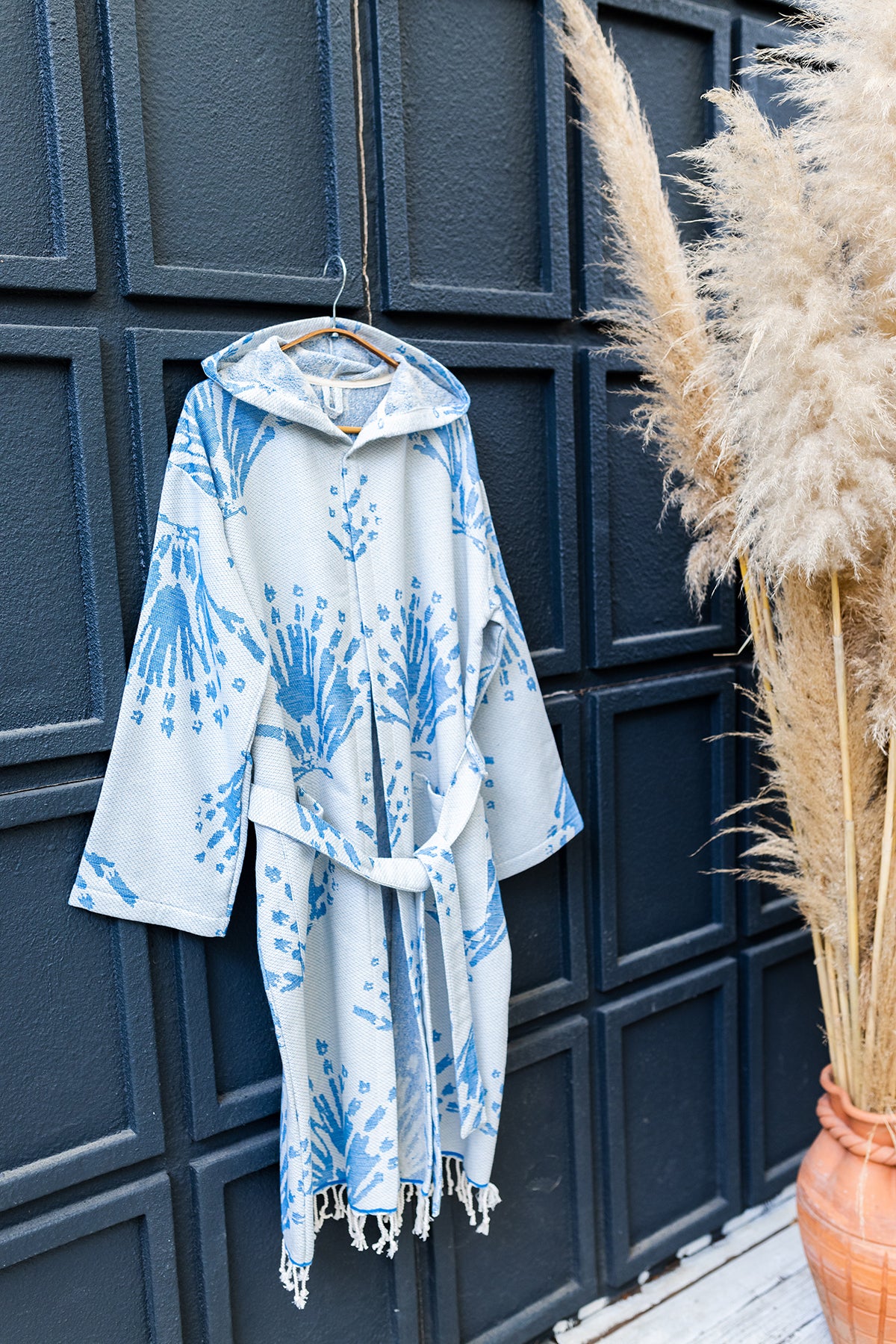 Blue Pearl Turkish Cotton Bathrobe