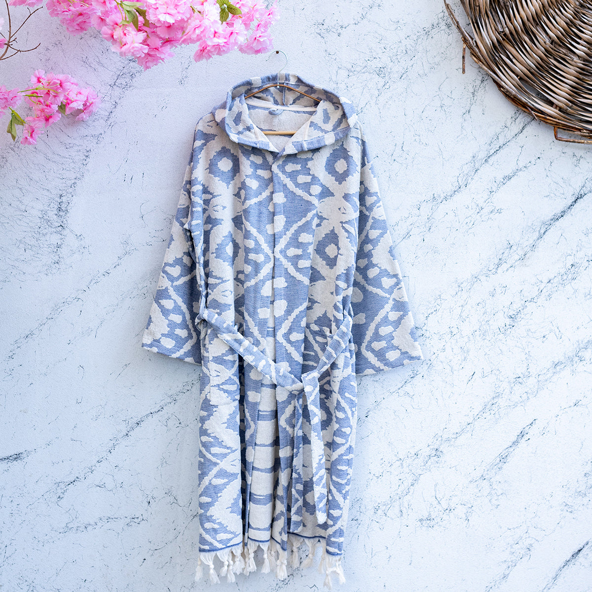 Native Raised Terry Turkish Cotton Bathrobe
