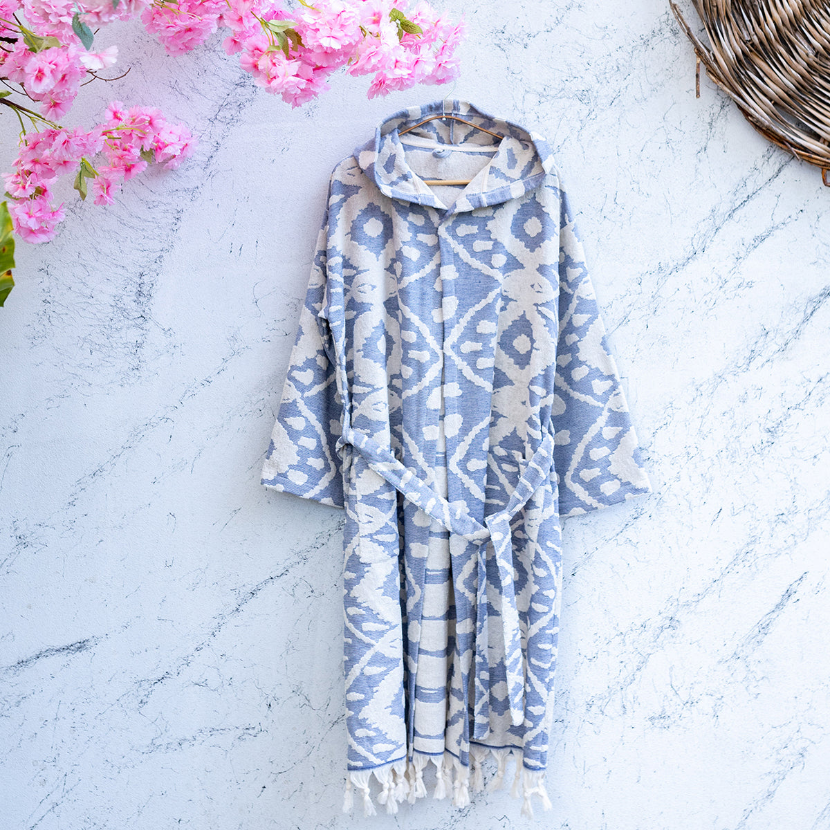 Native Raised Terry Turkish Cotton Bathrobe