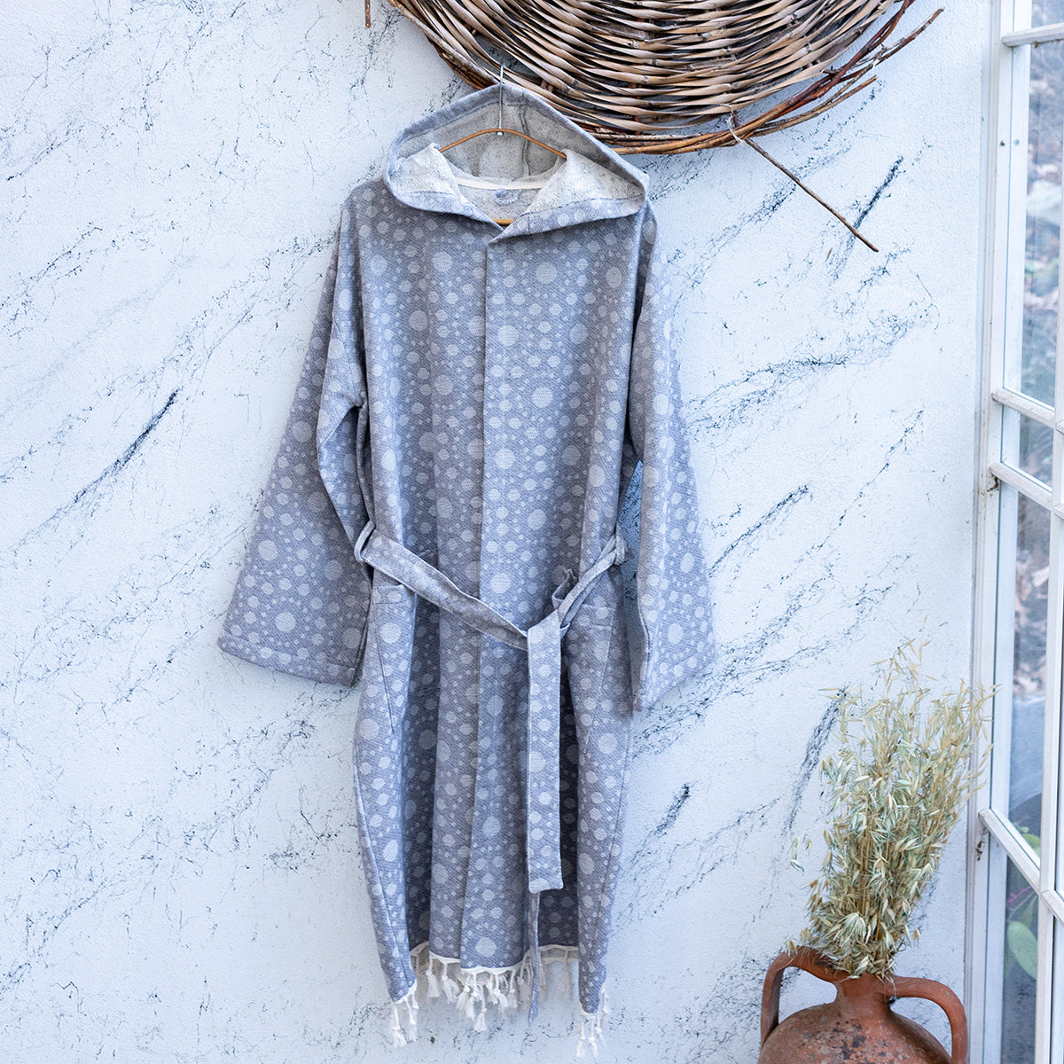 Bubbles Turkish Cotton Terry-back Bathrobe