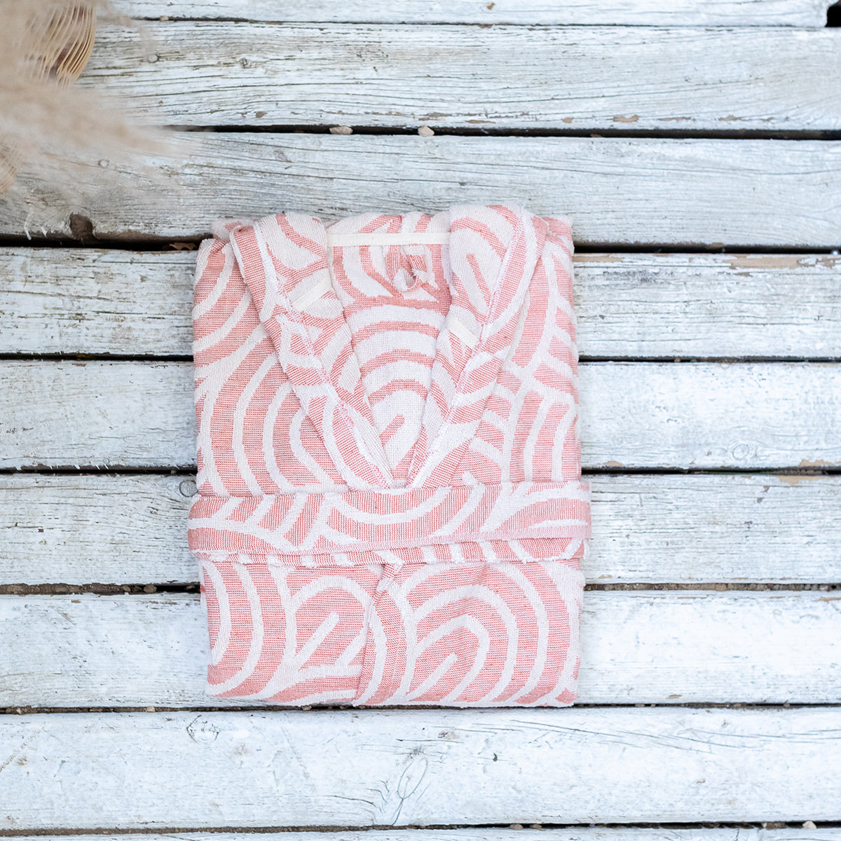 Circles Raised Terry Turkish Cotton Bathrobe