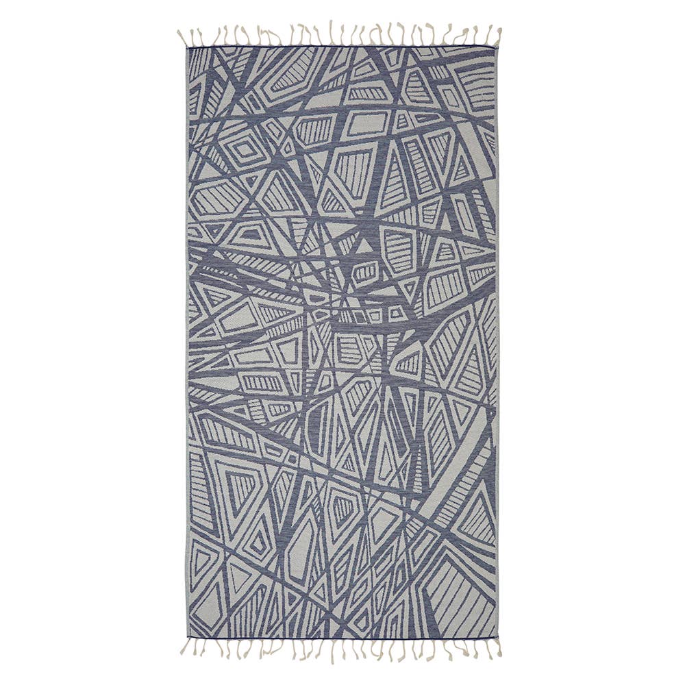 Geometric Turkish Towels 35x70in Terry Backing Peshtemal Spa