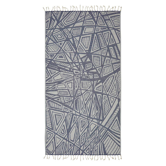 Geometric Turkish Towels 35x70in Terry Backing Peshtemal Spa