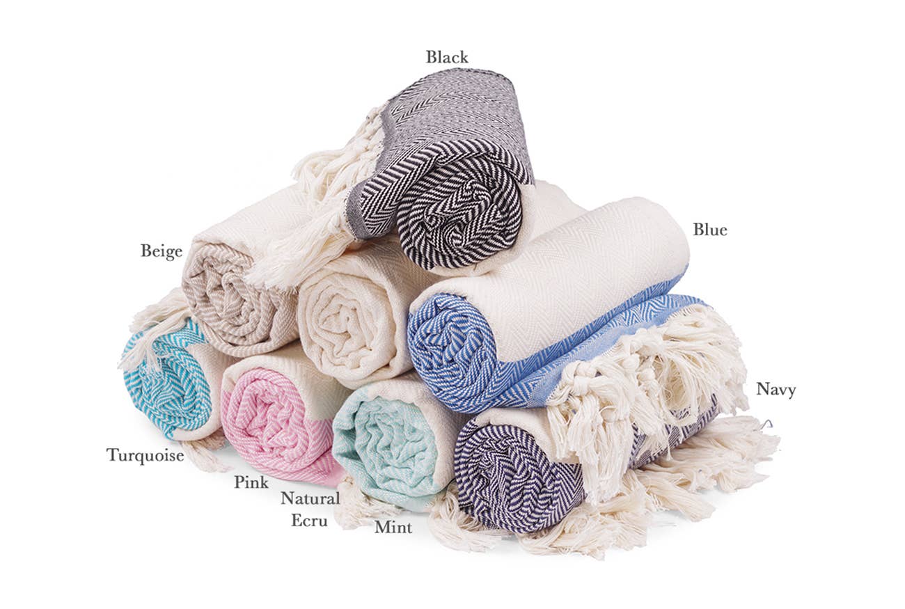 Herringbone Turkish Towel Suitable for Embroidery Monogram