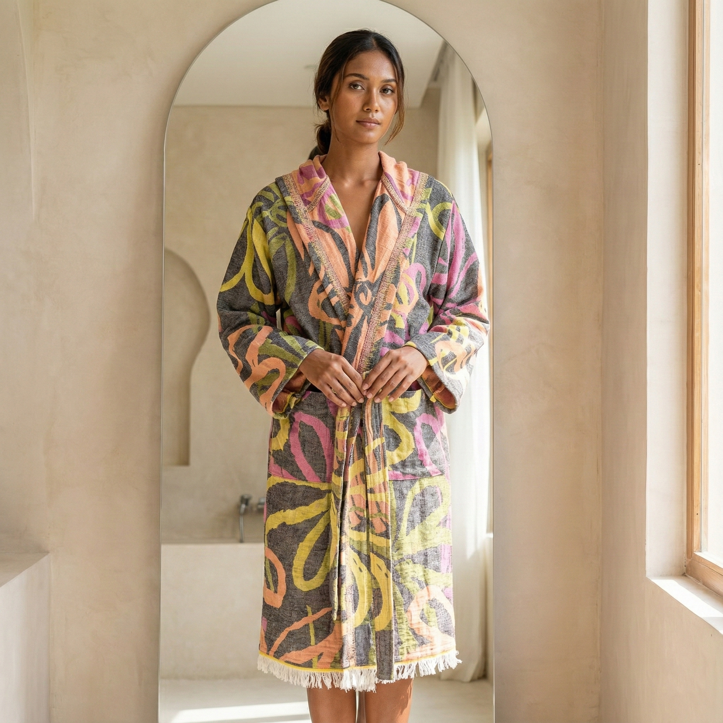 Turkish cotton light weight bathrobe
