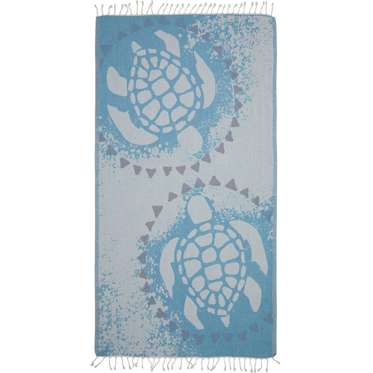 Turtle's Dream Turkish beach towel – Blue | Kikoya