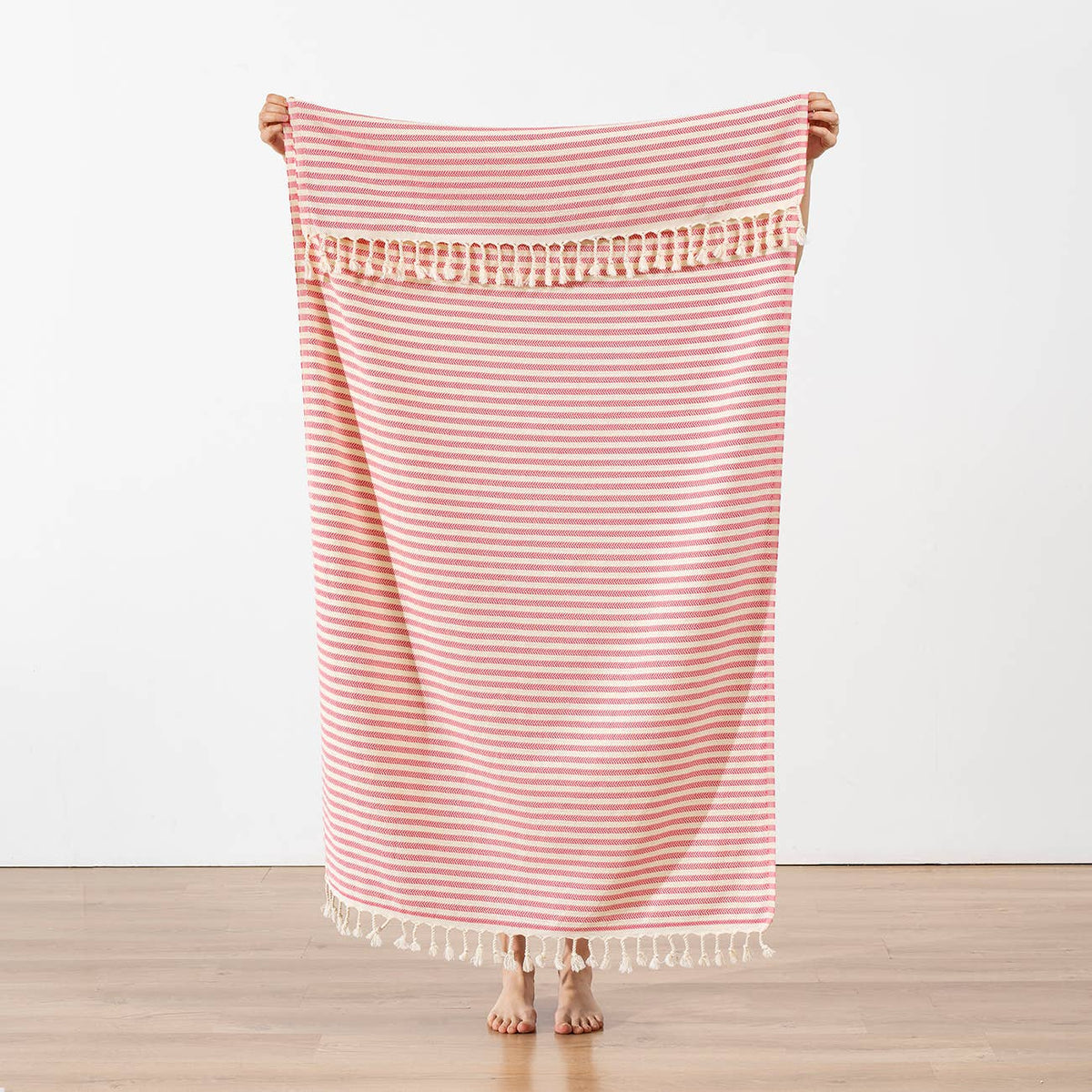 Onbasi Turkish beach towel – Pink | Kikoya