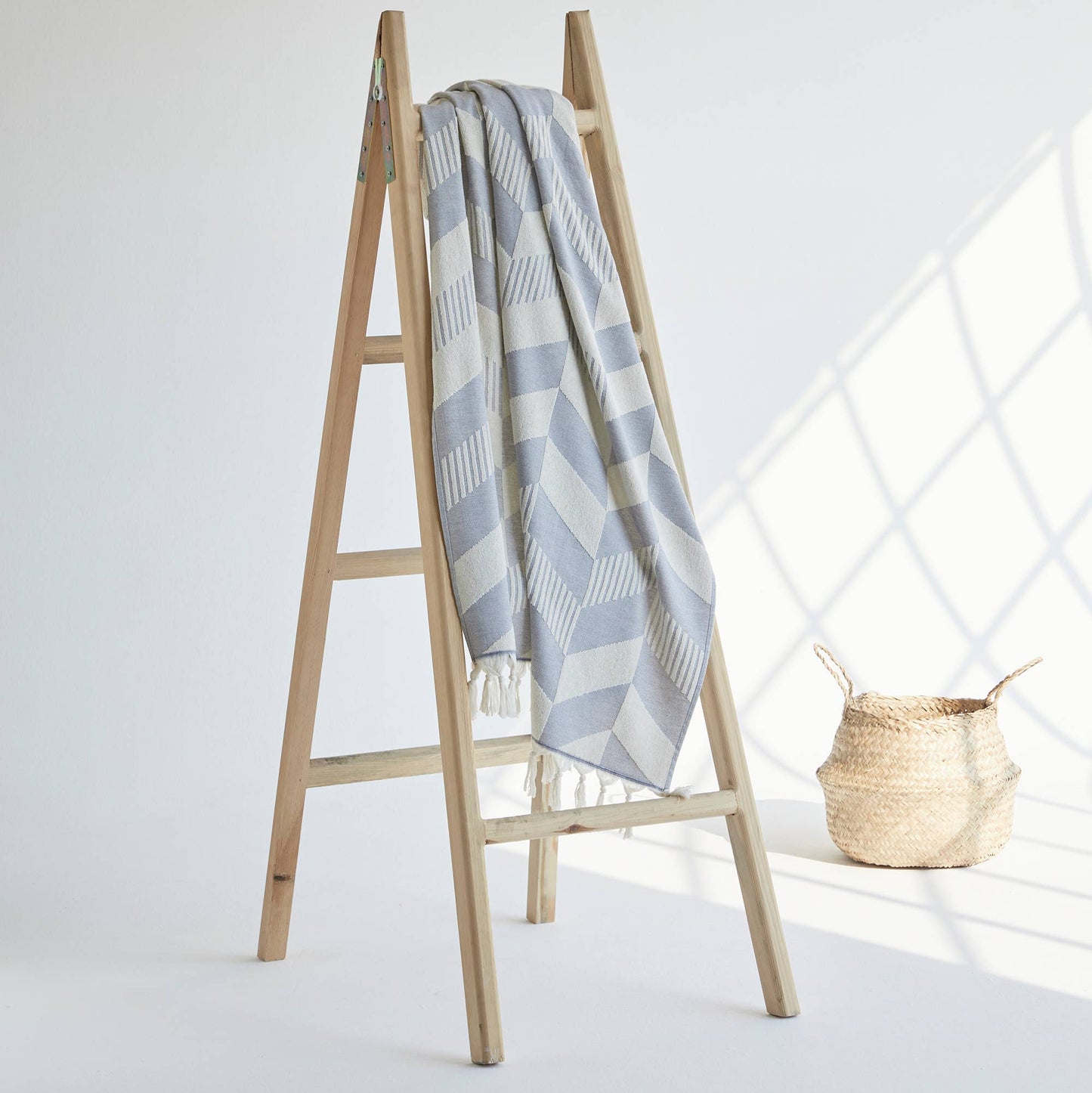 Türkisches Frottee-Handtuch mit Fischgrätenmuster