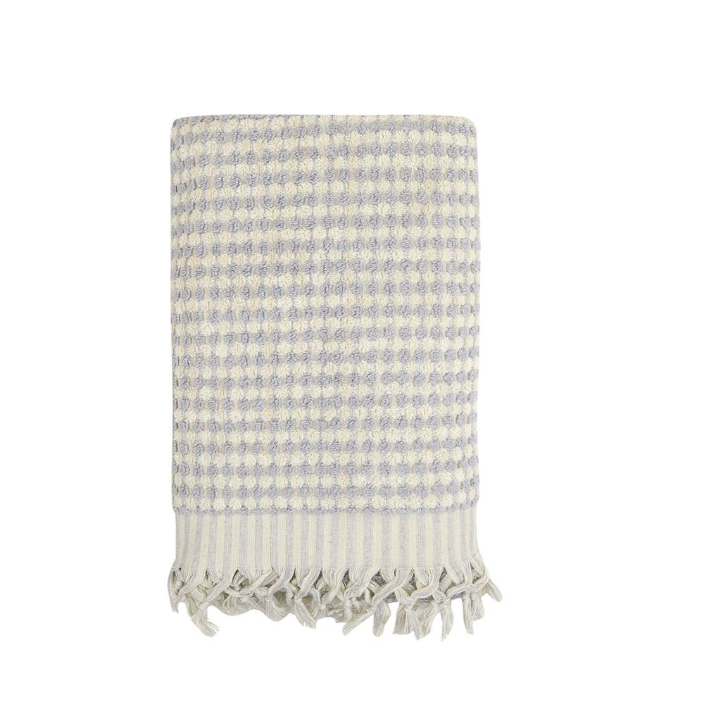 Pom Pom handloom Turkish bath towel – Grey | Kikoya