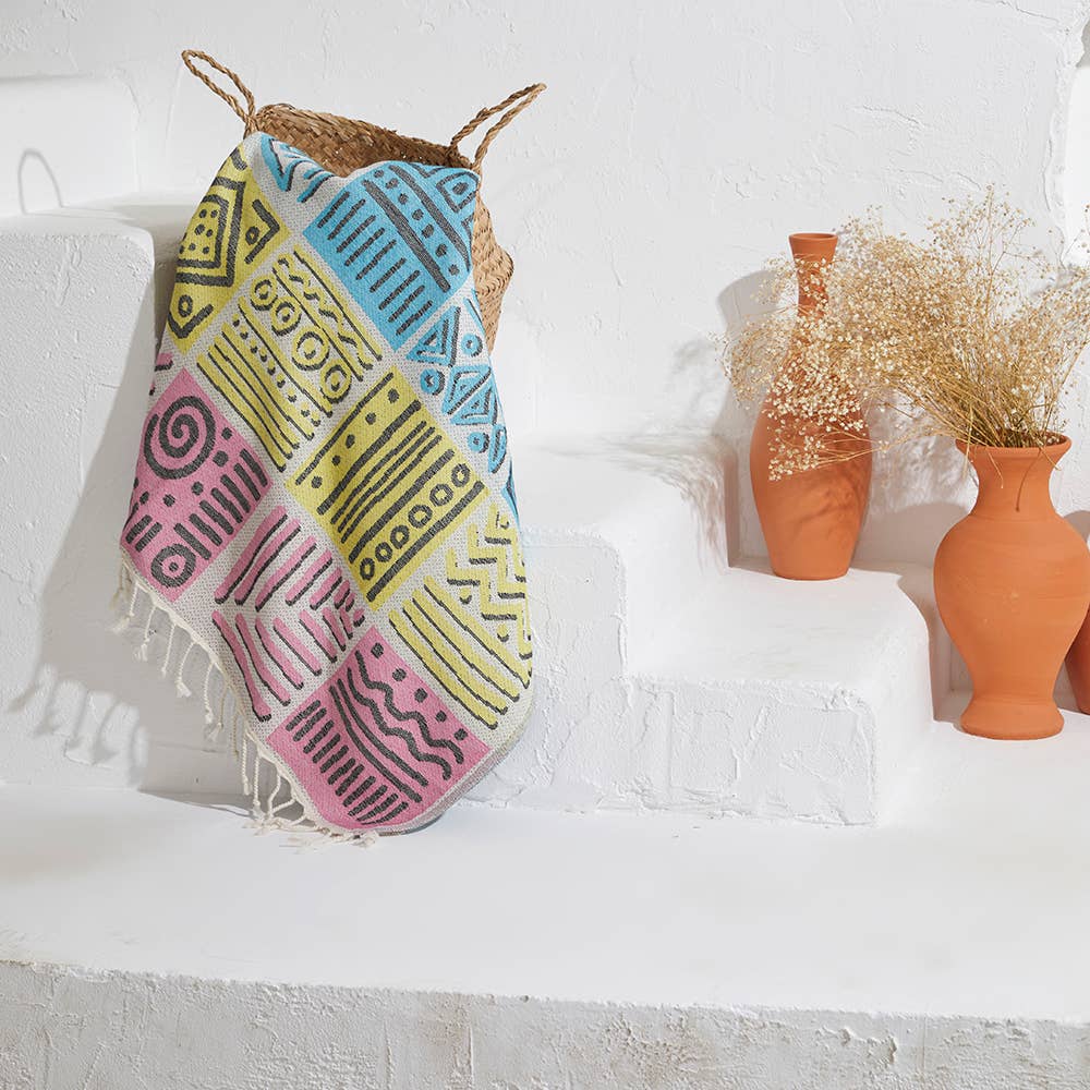 Ethnic Turkish Towels 35x70 Terry-Backing Beach Bath Pool