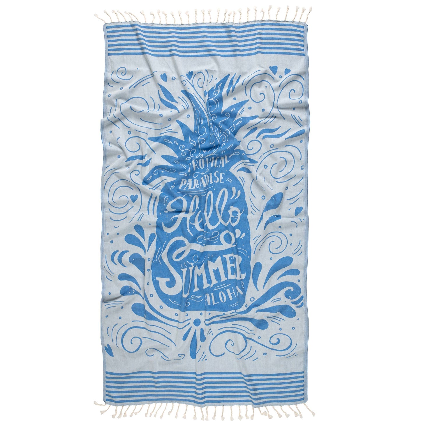 Hello Summer Turkish Cotton Beach Towels 35x70 in Pool Fouta