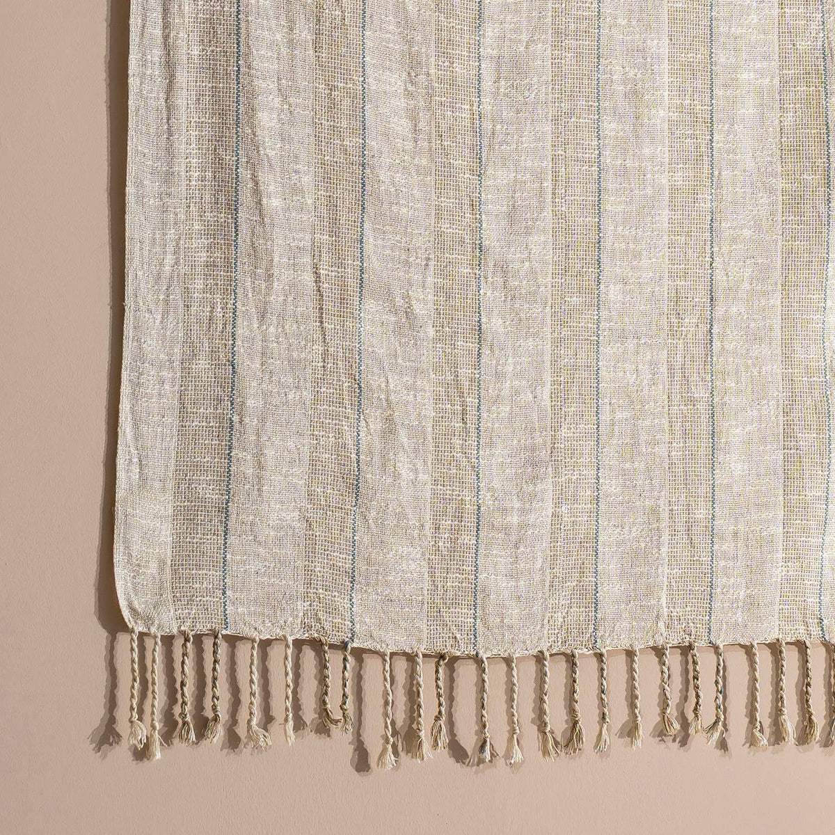 Premium Rustic Turkish Beach Towel – Flax Linen Stripe, 100% Cotton Peshtemal, 40x70 in