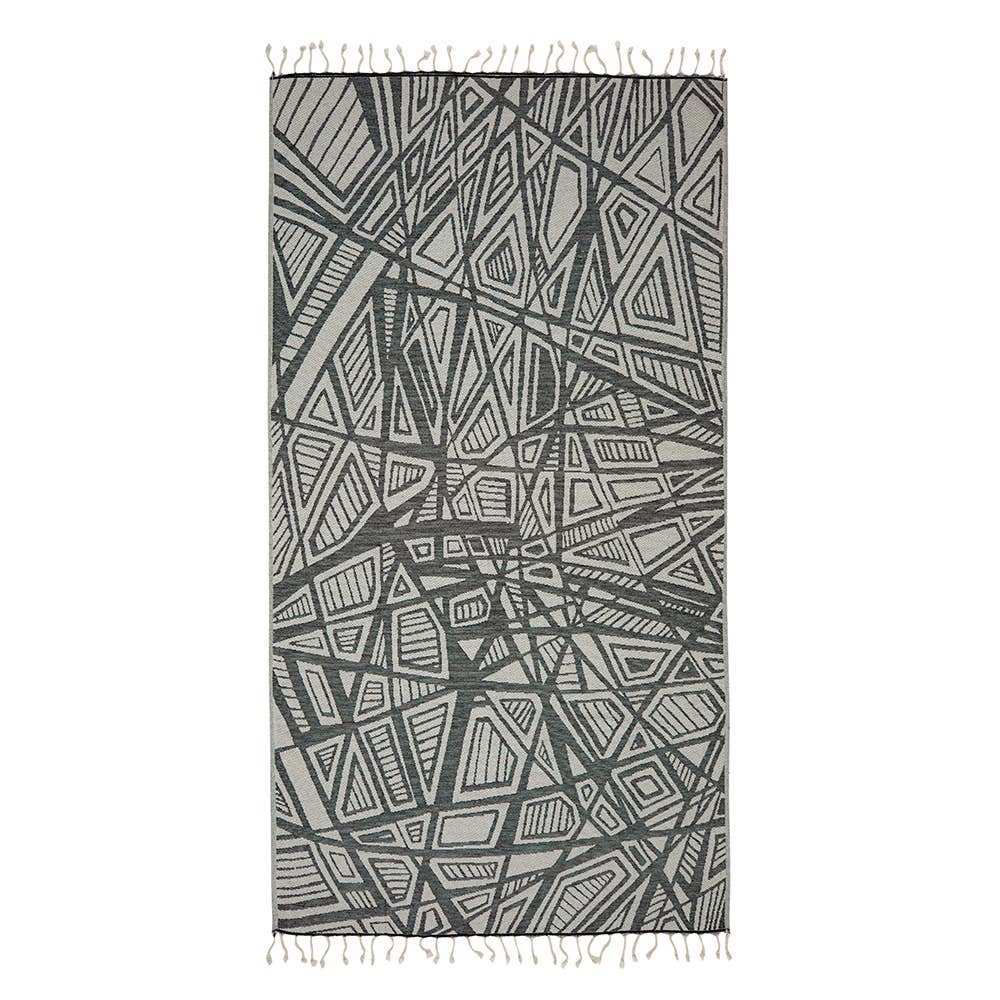 Geometric Turkish Towels 35x70in Terry Hammam Peshtemal Bath