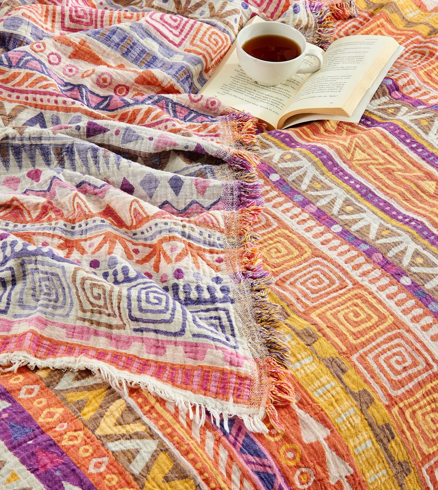 Boho Bedspread Turkish Cotton Summer Blankets Throw Bohemian