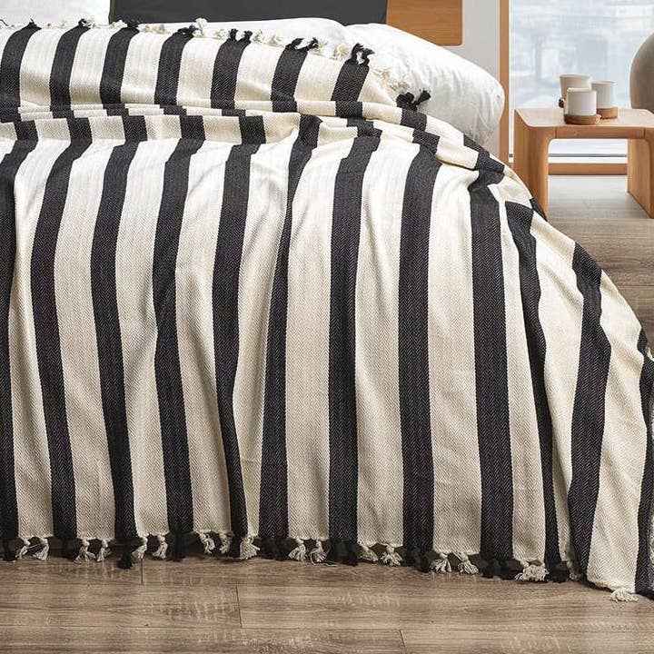 Cotton Bedspread Tassel Fringes Light Blanket Cover Summer