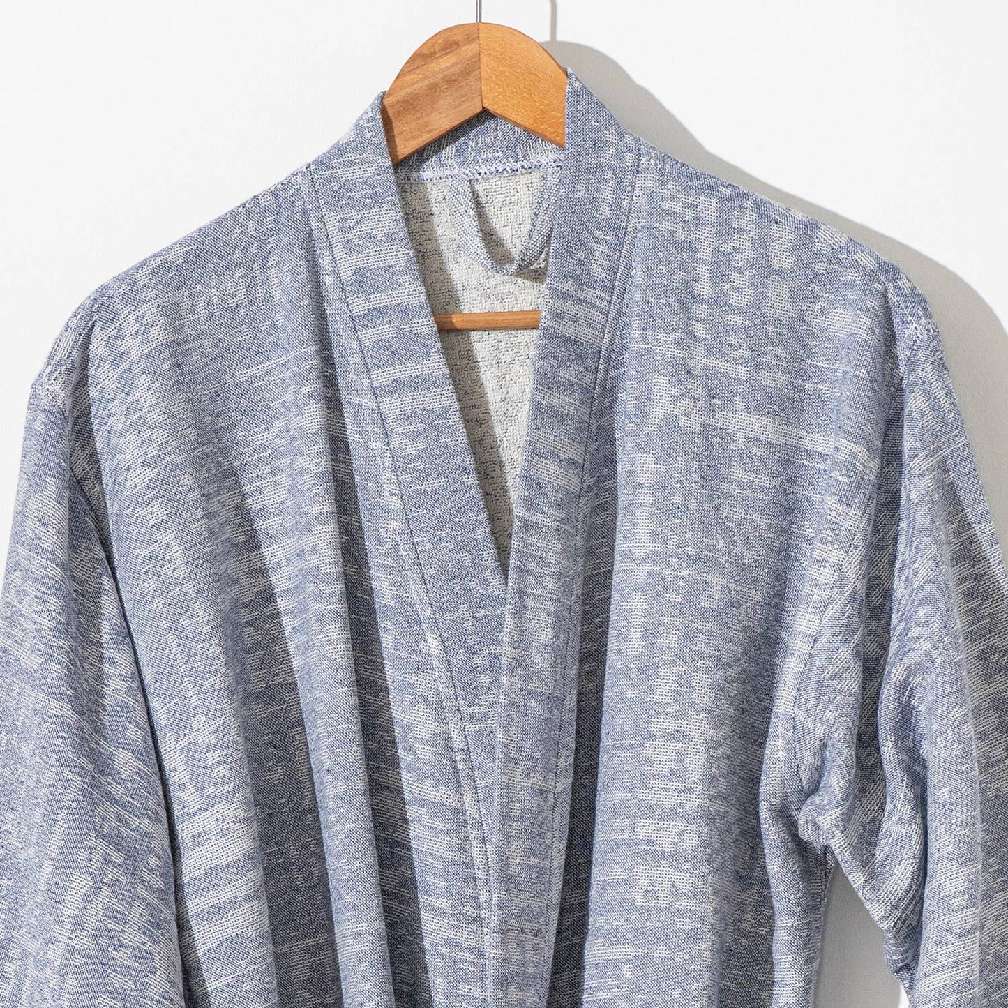 Blue Turkish Cotton MidWeight Quickdry Kimono Robe Terryback