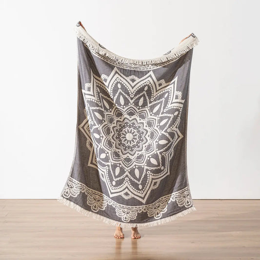 Manta de algodón 100 % con diseño de mandala
