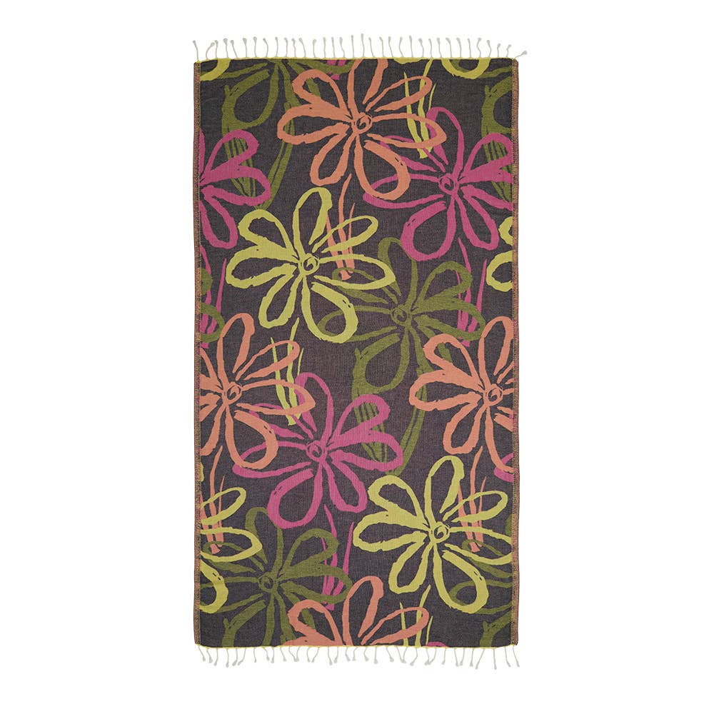 Flower Turkish Beach Towels 33x66 Fouta Peshtemal Hamam Pool