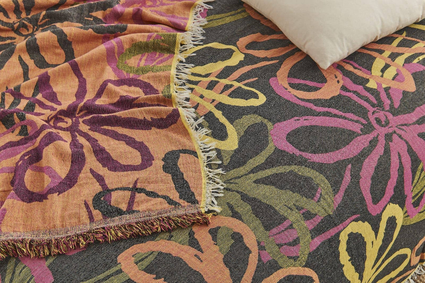 Flower Bedspread Muslin Blankets Cotton Bedding Cover Floral