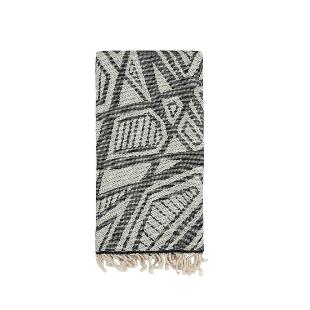 Geometric Turkish Towels 35x70in Terry Backing Peshtemal Spa