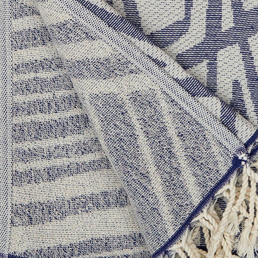 Geometric Turkish Towels 35x70in Terry Backing Peshtemal Spa