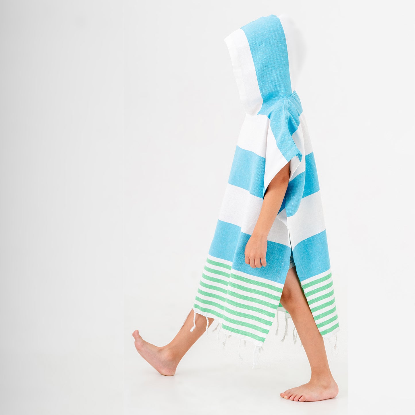 Mediterranean Hooded Towel Changing Poncho for Kids