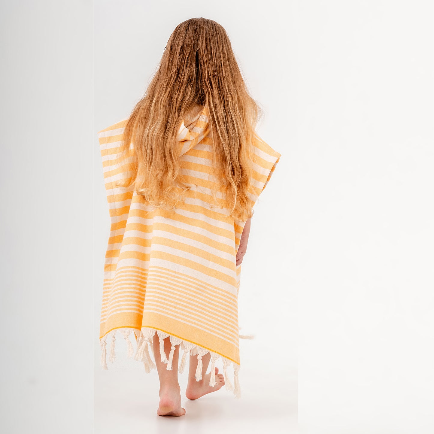 Andalusia Mustard Hooded Towel Changing Poncho for Kids