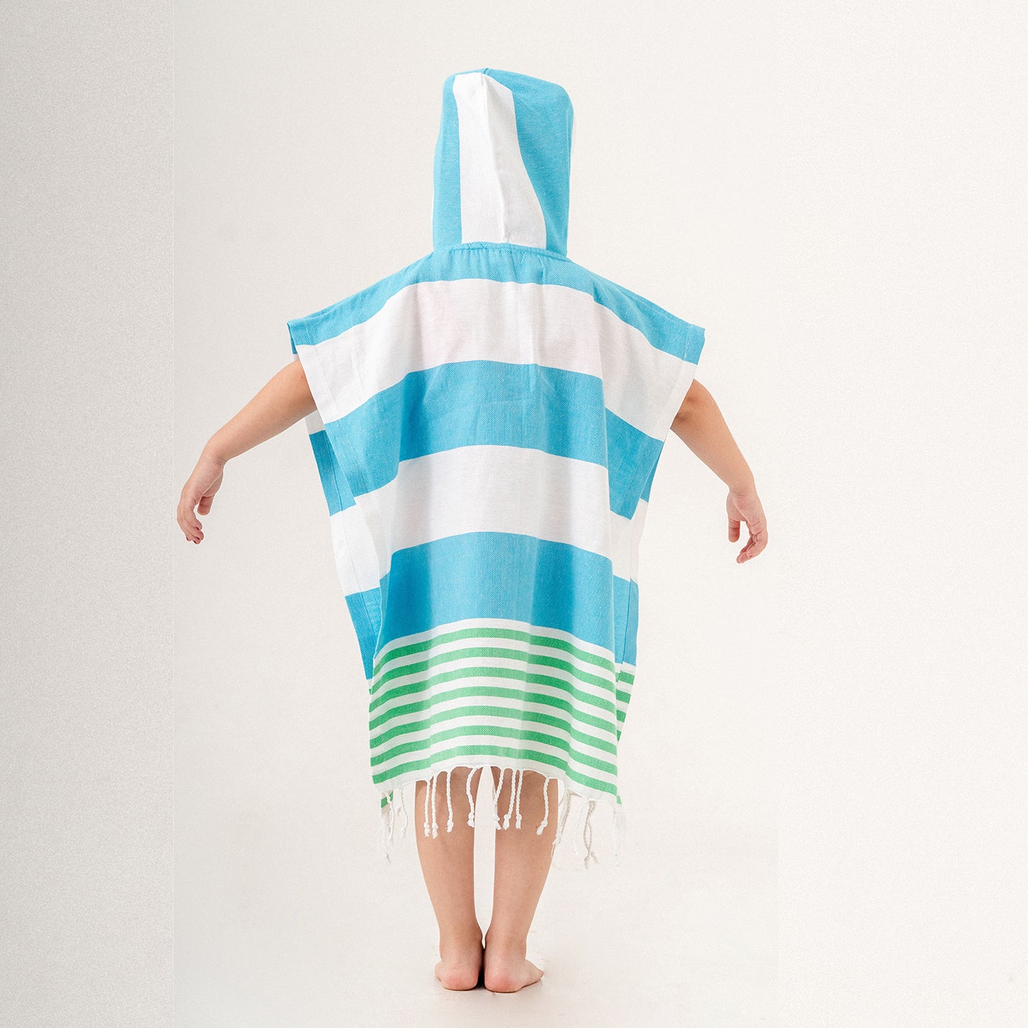 Mediterranean Hooded Towel Changing Poncho for Kids