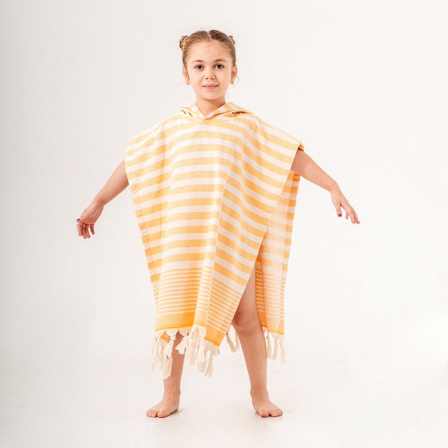 Andalusia Mustard Hooded Towel Changing Poncho for Kids