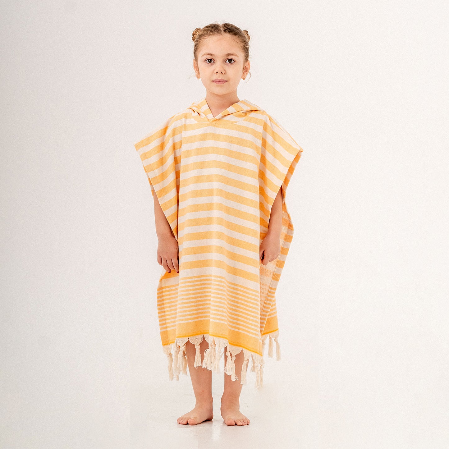 Andalusia Mustard Hooded Towel Changing Poncho for Kids